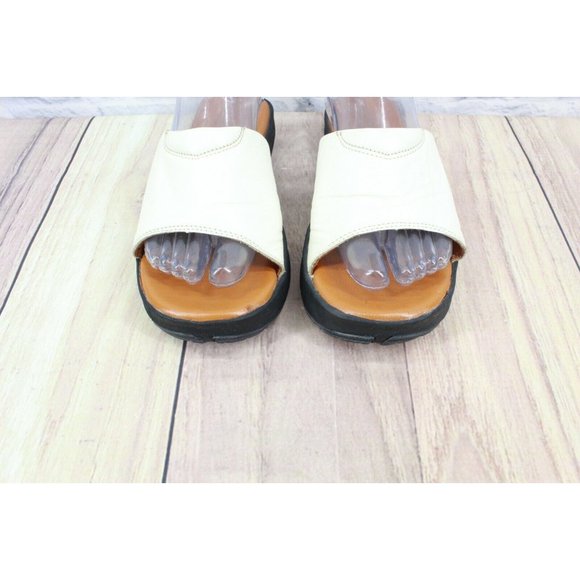 Gravis Dolce White Sands Leather Wedge Slip On Sandals Size 7 - Picture 5 of 9